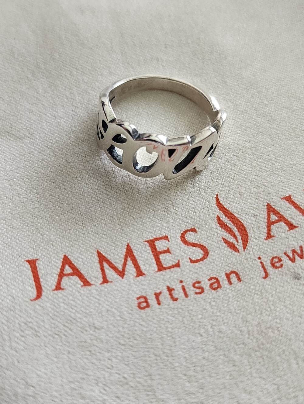 James Avery Silver Script Cutout Ring - Silver